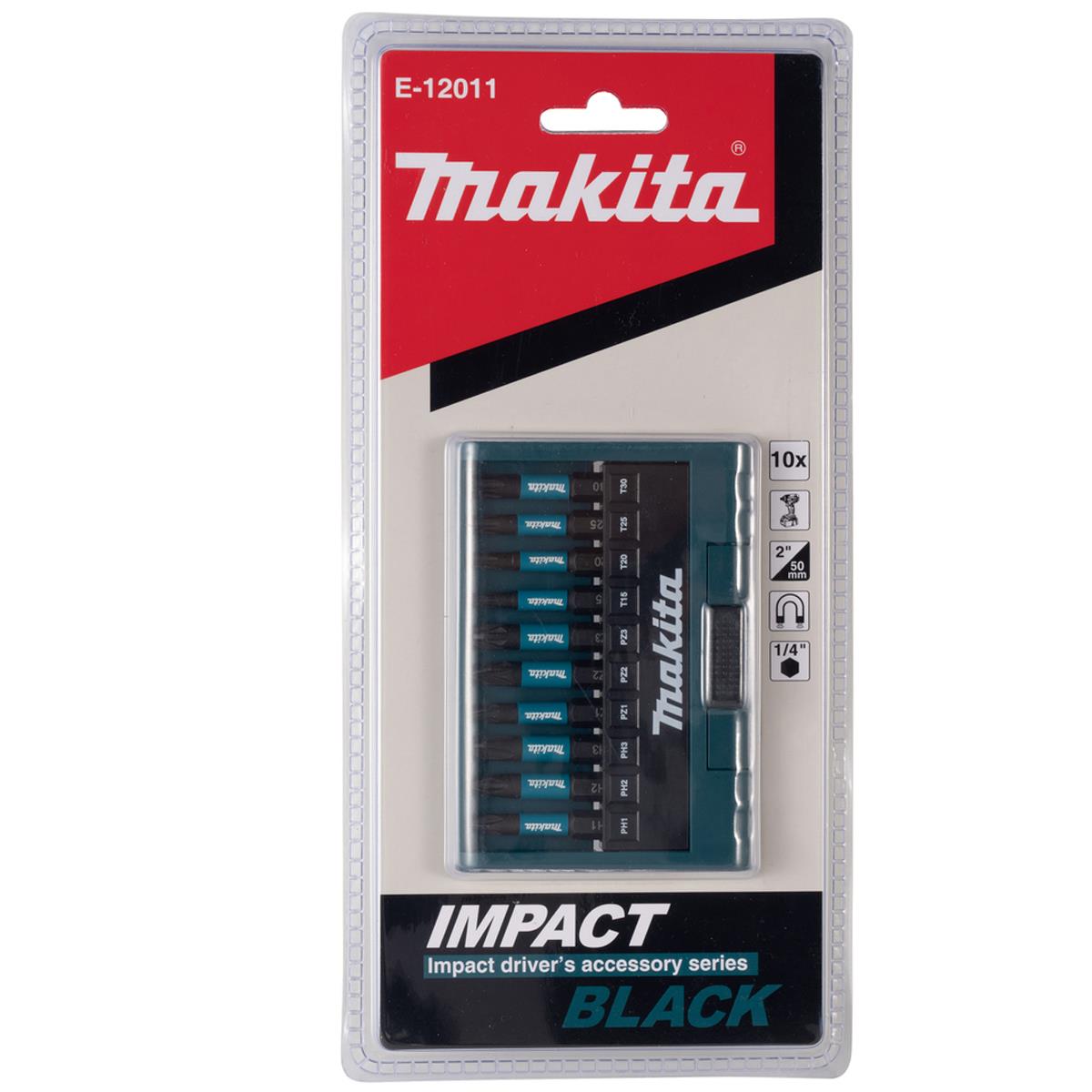 Makita E-12011 Impact Black Screw Bit Set of 10 Piece