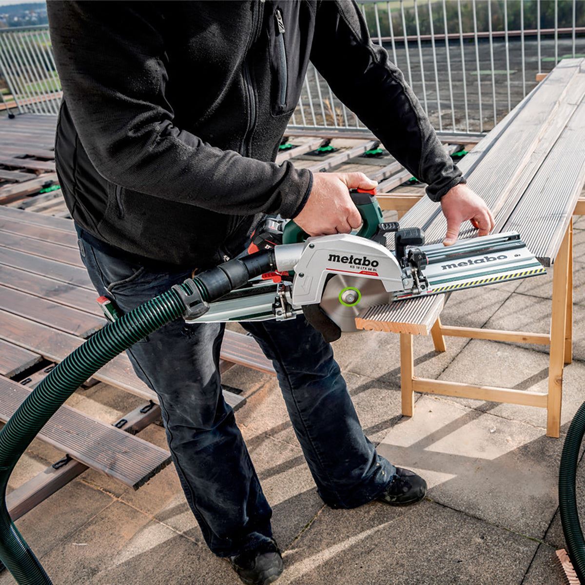 Metabo KS 18 LTX 66 BL 18V Brushless 165mm Circular Saw with 1 x 8.0Ah Battery Charger & Metabox