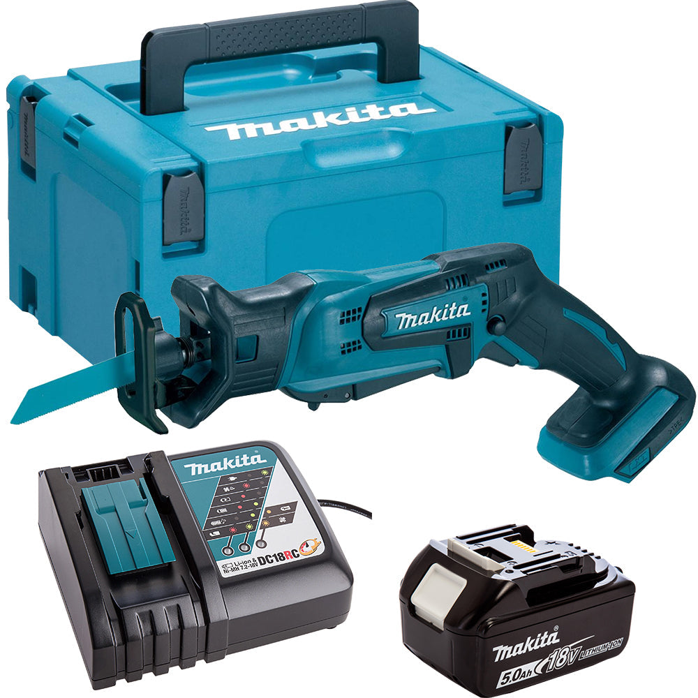 Makita DJR183Z 18V LXT Li-ion Reciprocating Saw With 1 x 5.0Ah Battery & Charger In Case
