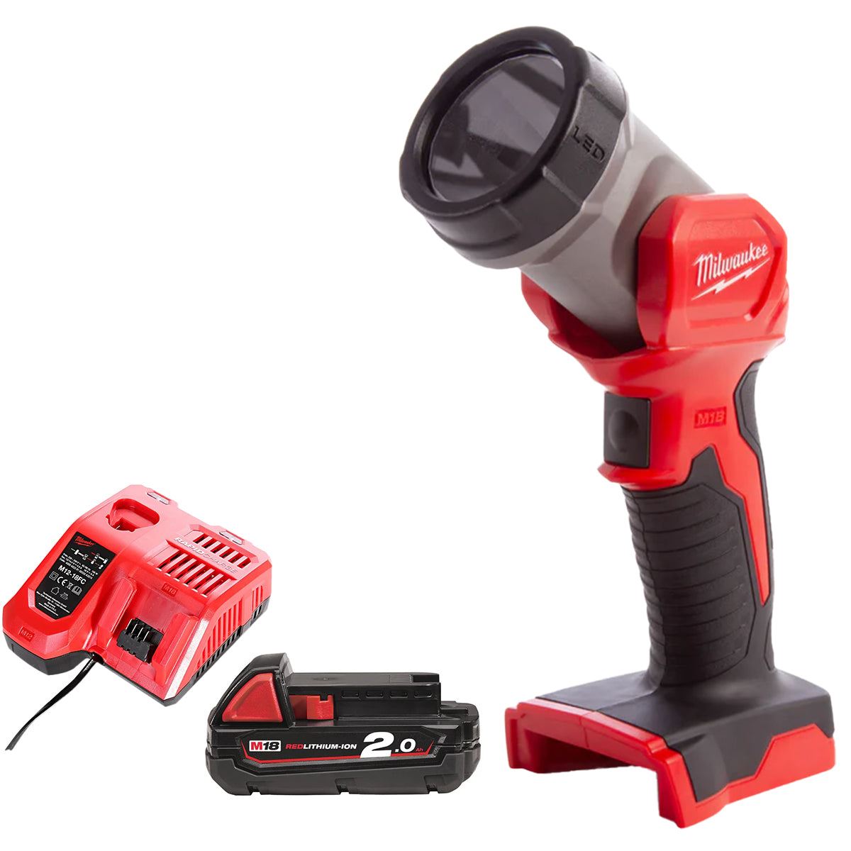 Milwaukee M18TLED-0 M18 18V LED Work Light Torch with 1 x 2.0Ah Batter – Tool Supplier Milwaukee M18TLED-0 M18 18V LED Work Light Torch with 1 x 2.0Ah Batter – Tool Supplier