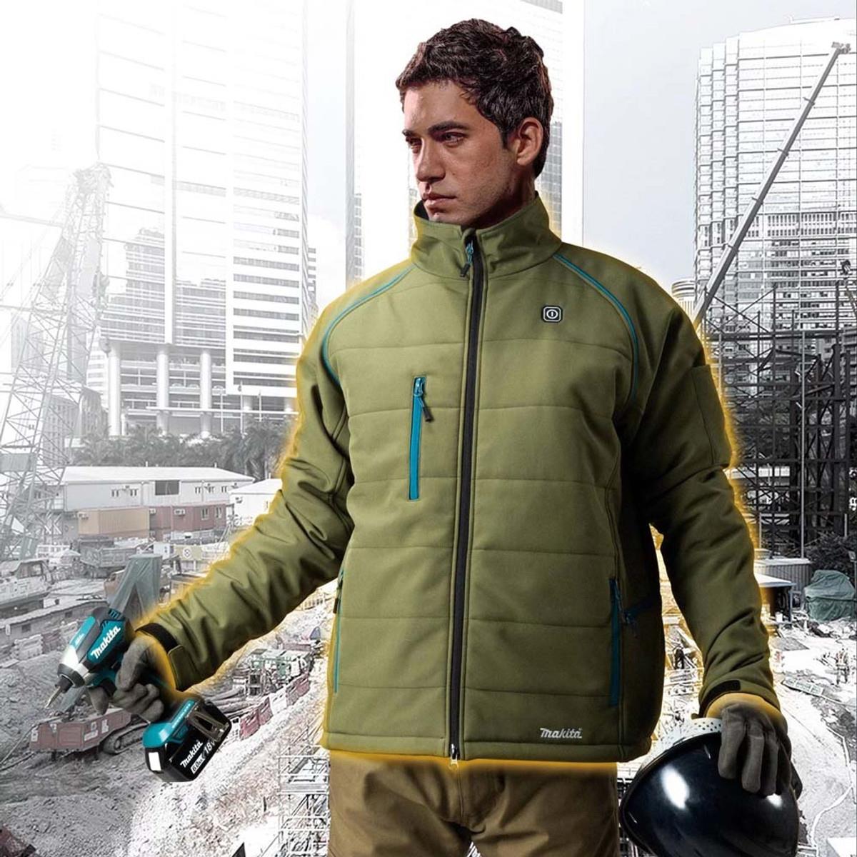 Makita DCJ205ZMO 14.4V-18V LXT Cordless Heated Jacket Olive - Medium
