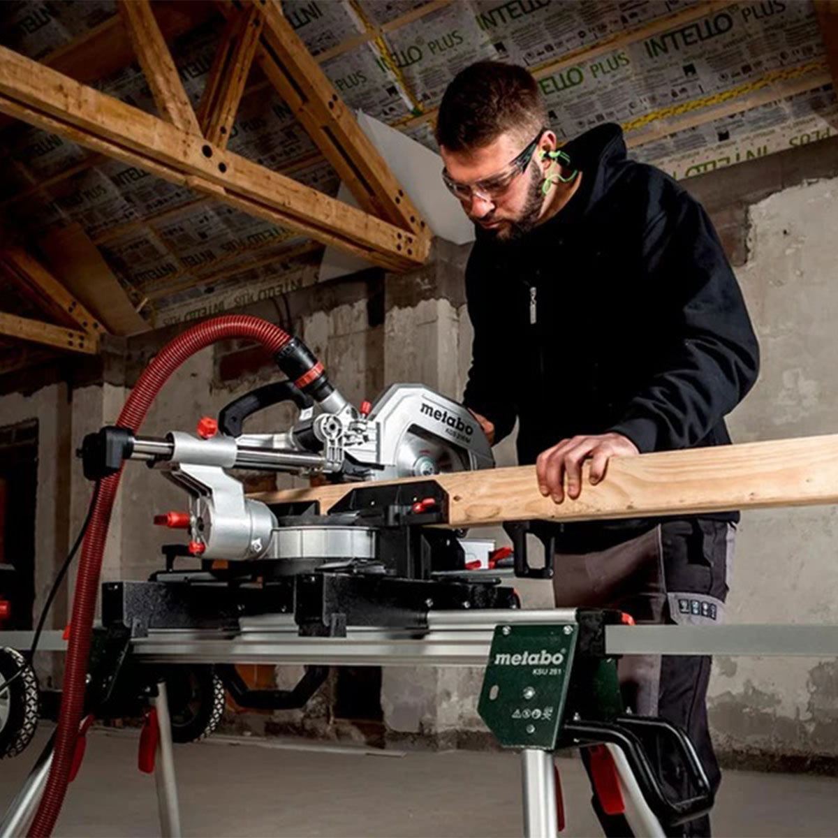 Metabo KGS 216 M 216mm Single Bevel Sliding Mitre Saw with Sliding Function 240V/1500W 613216380