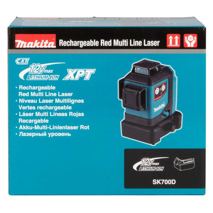 Makita SK700DZ 12Vmax CXT 25m Red Multi-Line Laser With Kit Bag