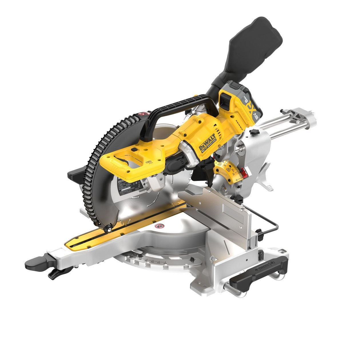 DeWalt DCS782XW2-GB 18V XR Brushless 305mm Double Bevel Slide Mitre Saw with 2 x 8.0Ah Battery & Charger