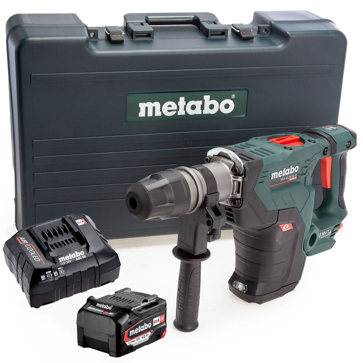 Metabo KHA 18 LTX BL 40 18V Brushless SDS-Max Combination Hammer Drill with 1 x 4.0Ah Battery Charger & Case