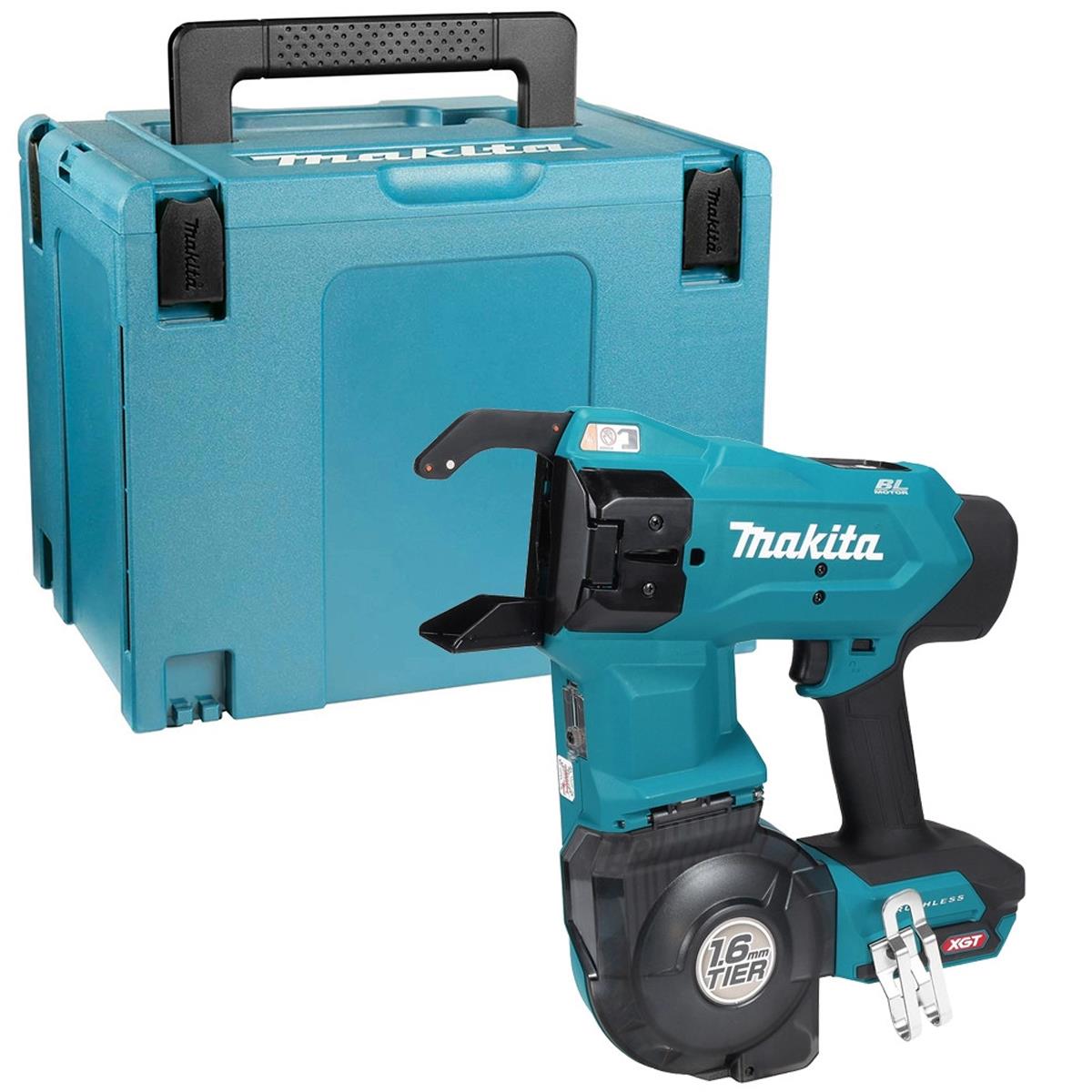 Makita TR001GZ 40V Max XGT Brushless Rebar Tying Tool With Annealed Tie Wire + Extension Handle Set With 1 x 2.5Ah Battery Charger & Case