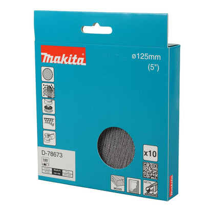 Makita D-78673 Net Sanding Disc 125mm A180 - Pack of 10