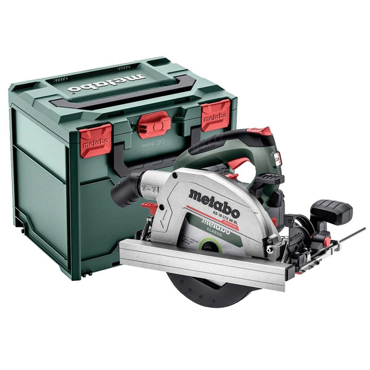 Metabo KS 18 LTX 66 BL 18V Brushless 165mm Circular Saw with 1 x 8.0Ah Battery Charger & Metabox