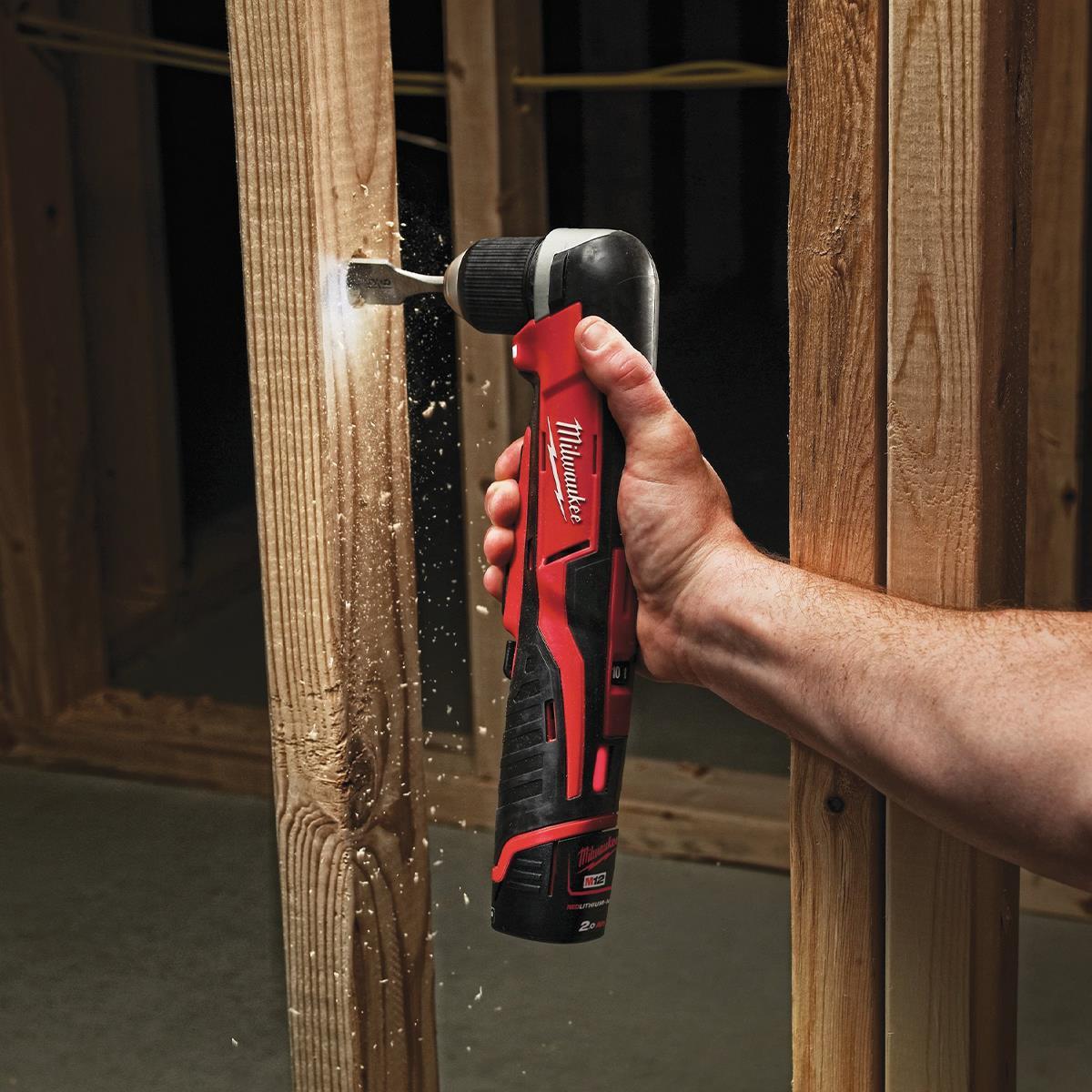 Milwaukee C12RAD-0 12V Sub Compact Right Angle Drill Body with 1 x 5.0Ah Battery & Charger
