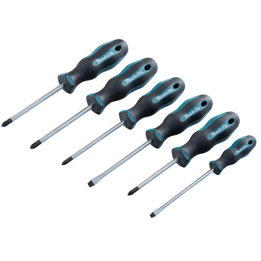Makita E-10528 Slotted, Phillips & Pozi Screwdriver Set of 6 Piece