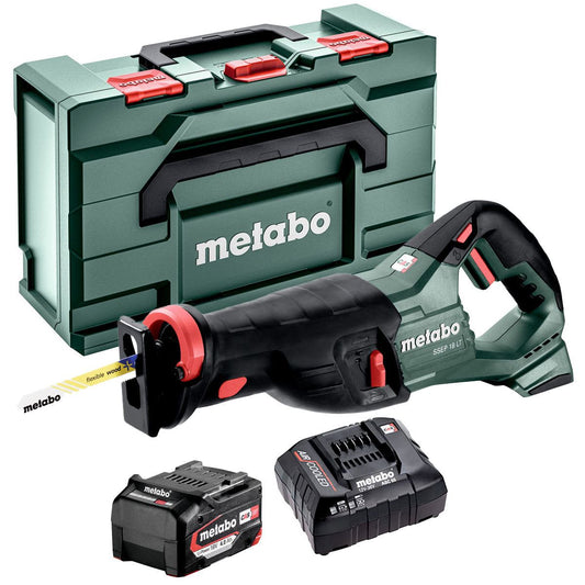 Metabo SSEP 18 LT 18V Sabre Saw with 1 x 4.0Ah Battery Charger & Metabox