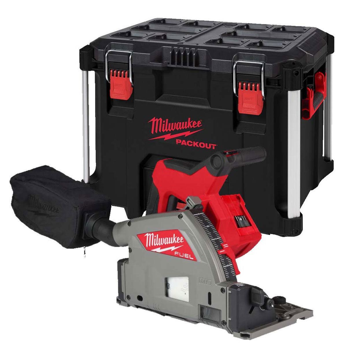 Milwaukee M18FPS55-0PEB 18V 165mm Fuel Brushless Plunge Saw with 2 x 5.0Ah Battery with Blade & Guide Rail Kit