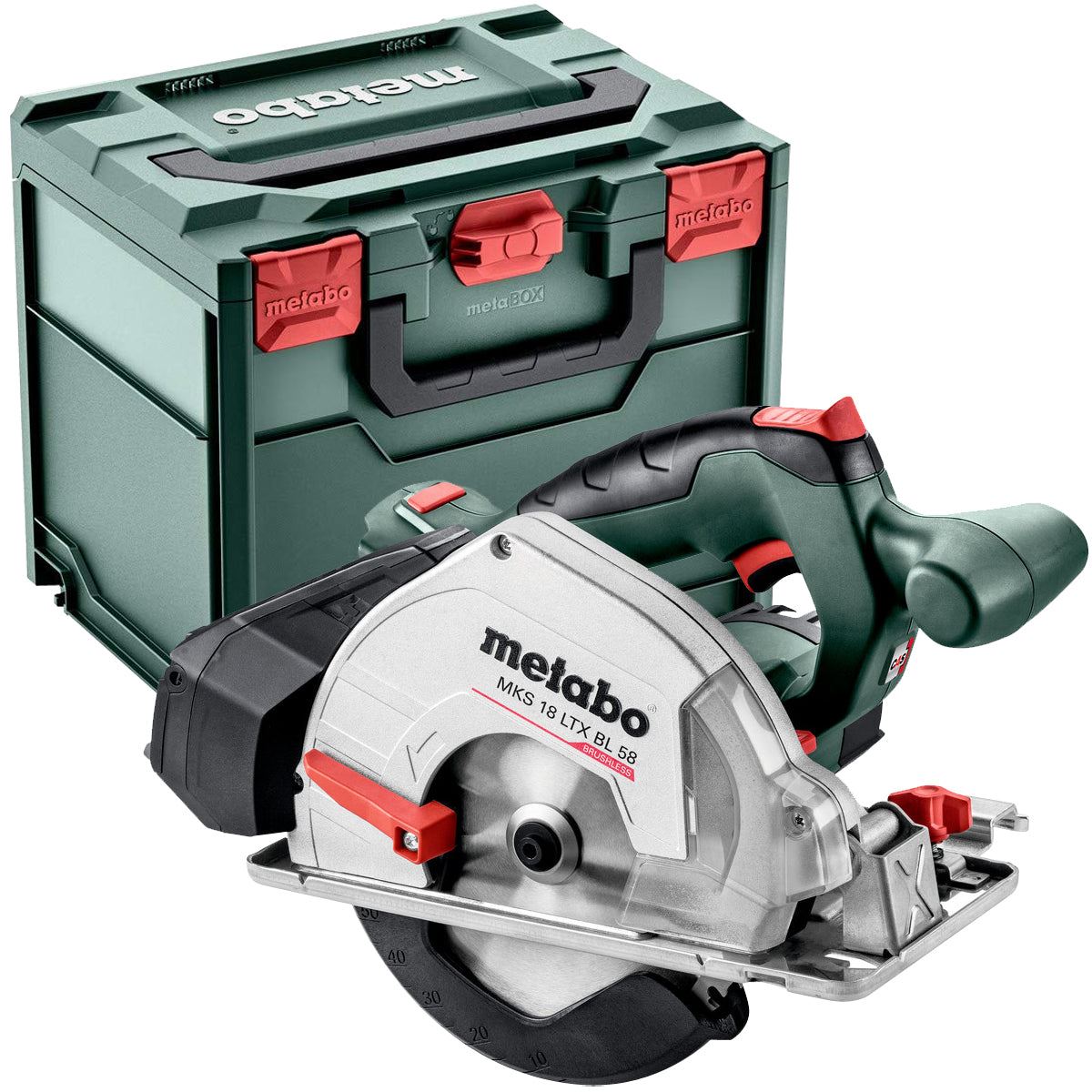Metabo MKS 18 LTX BL 58 18V Brushless 165mm Circular Saw with 1 x 4.0Ah Battery Charger & Metabox