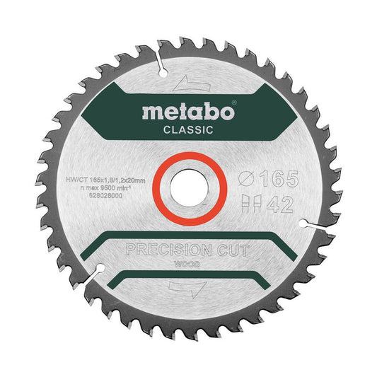 Metabo 165mm Circular Saw Blade Precision Cut Wood Classic 628026000