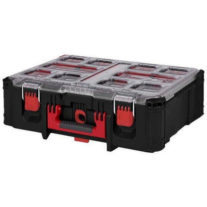 Milwaukee Packout 2 Wheeled Cart with Crate, Divider, XL Tool Box & Deep Organiser