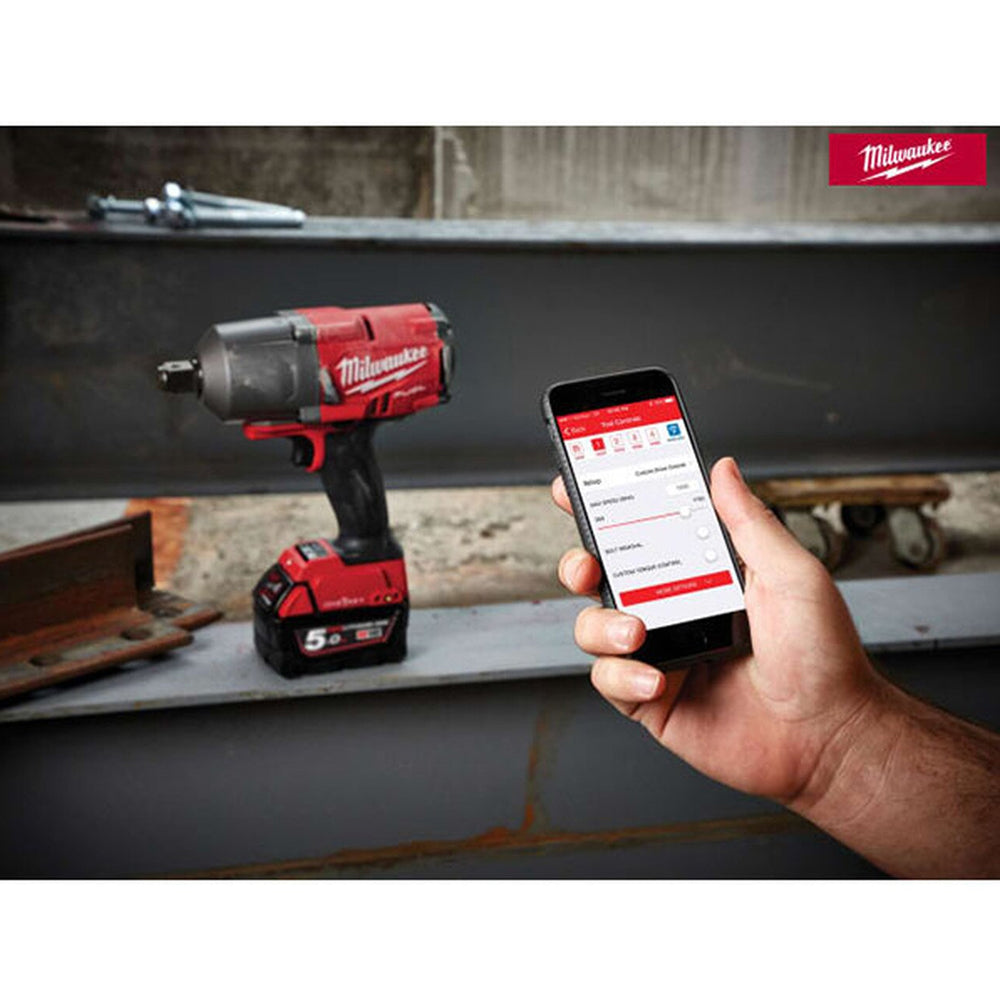 Milwaukee M18ONEFHIWF34-502B 18V FUEL 3/4" Impact Wrench with 2 x 5.0Ah Battery Charger & 3/4" Socket Set