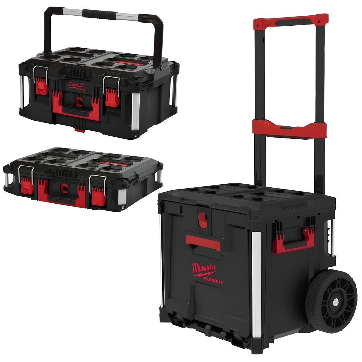 Milwaukee Packout Rolling Drawer Tool Box With 22" Toolbox & Interior Organiser Trays Tool Case