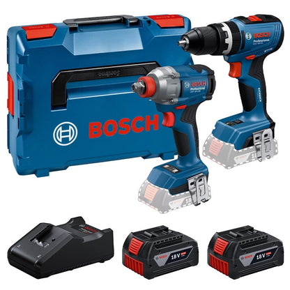 Bosch 0615A5008E 18V Brushless Combi Drill & Impact Driver/Wrench Twin Kit with 2 x 4.0Ah Battery, Charger & Case - Tool Supplier