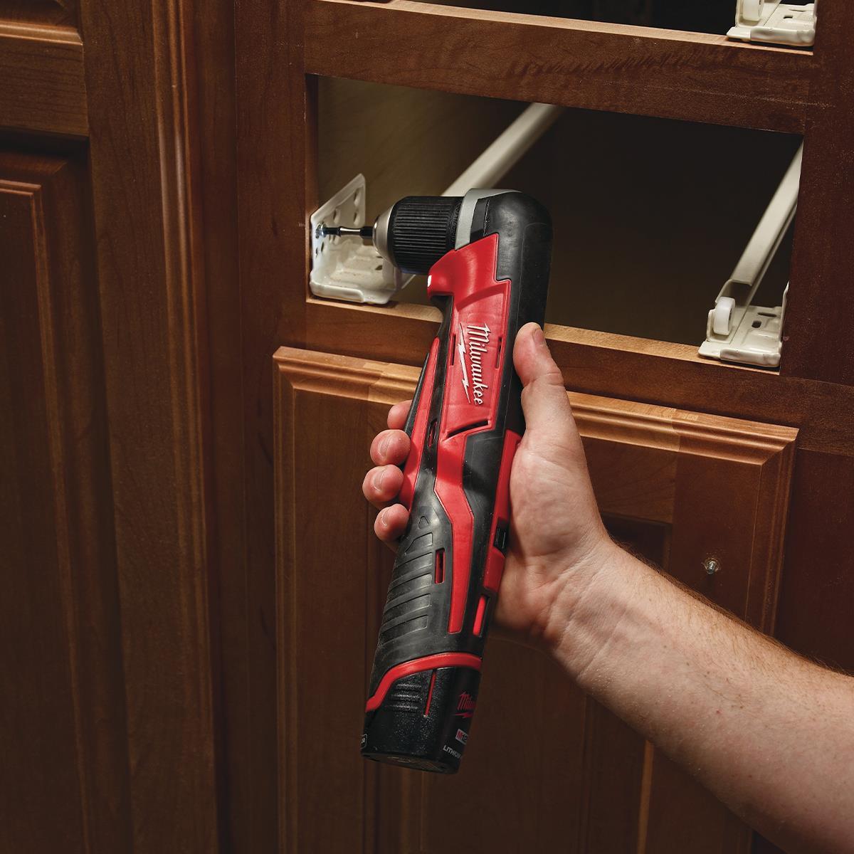Milwaukee C12RAD-0 12V Sub Compact Right Angle Drill Body with 1 x 5.0Ah Battery & Charger
