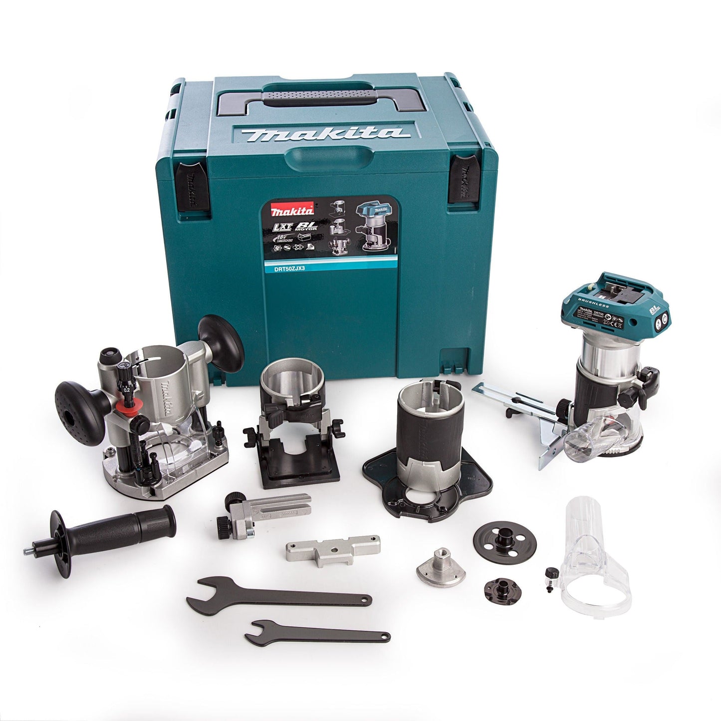 Makita DRT50ZJX3 18V LXT Brushless 1/4" Router Trimmer Body with 1 x 3.0Ah Battery Charger & Case
