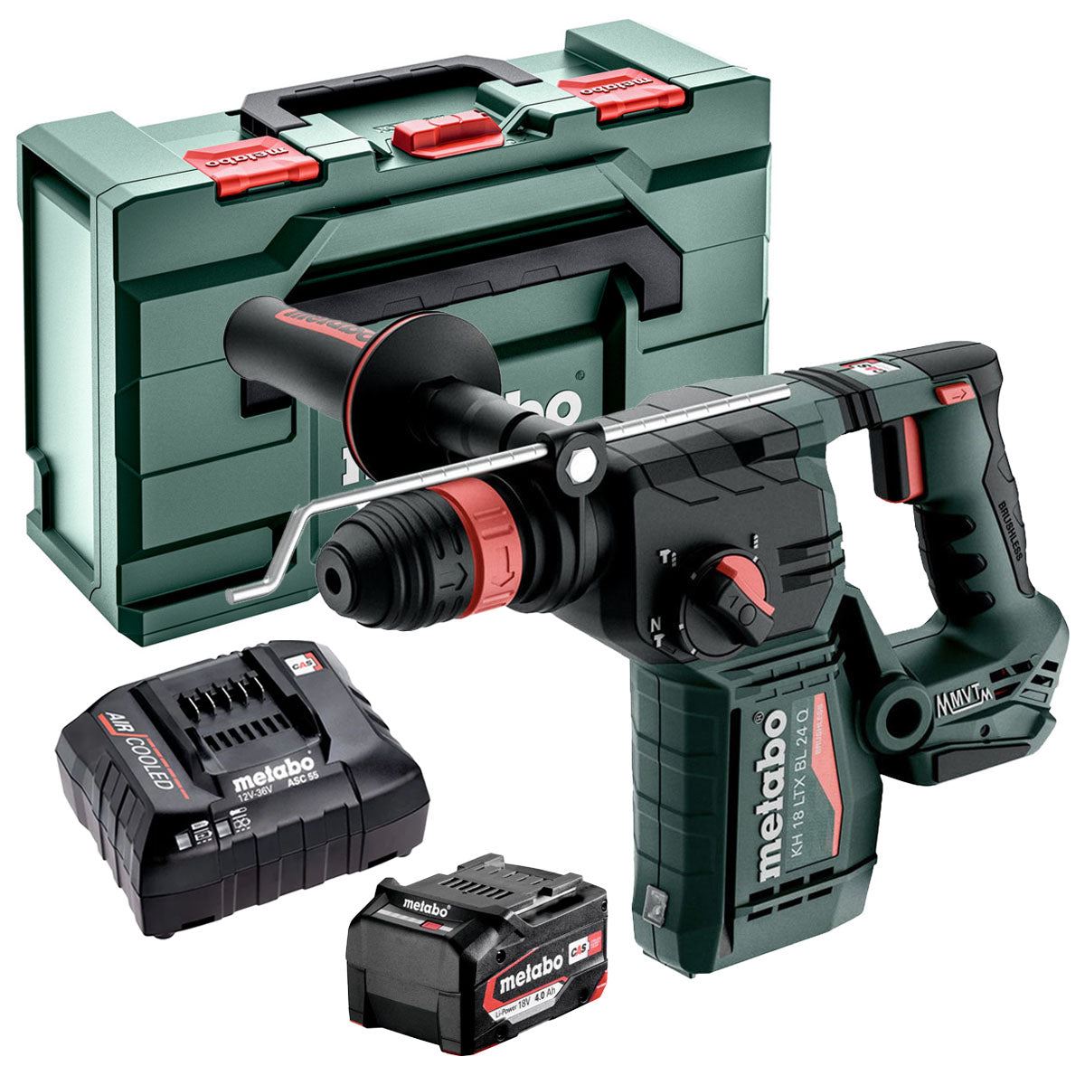 Metabo KH 18 LTX BL 24 18V Brushless SDS+ Hammer Drill with 1 x 4.0Ah Battery Charger & Metabox