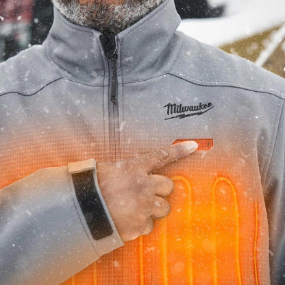 Milwaukee M12 12V Heated Work Jacket Grey Size  XXL with 1 x 2.0Ah Battery & Charger
