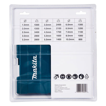 Makita D-67527 HSS TiN Metal Drill Bit Set Of 19 Piece