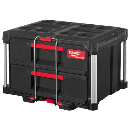 Milwaukee Packout 2 Wheeled Cart with 22" Large Toolbox & 2 Drawer Tool Box