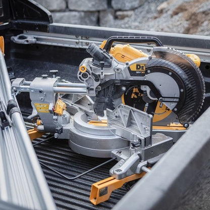 DeWalt DCS782XW2-GB 18V XR Brushless 305mm Double Bevel Slide Mitre Saw with 2 x 8.0Ah Battery & Charger