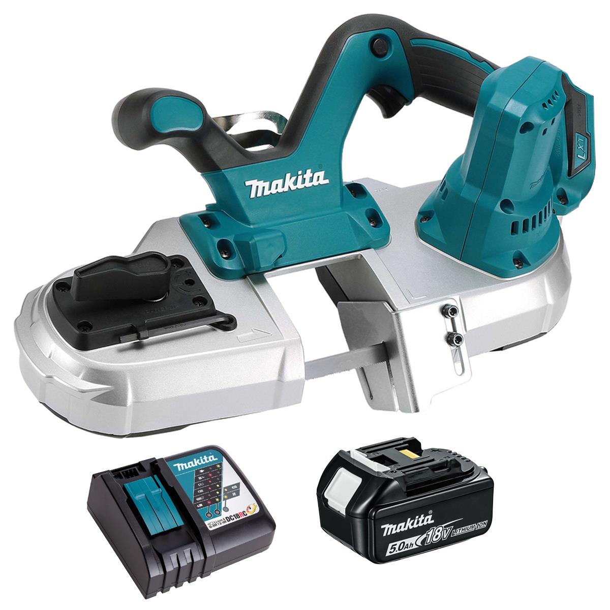 Makita DPB182Z 18V LXT Band Saw with 1 x 5.0Ah Battery & Charger