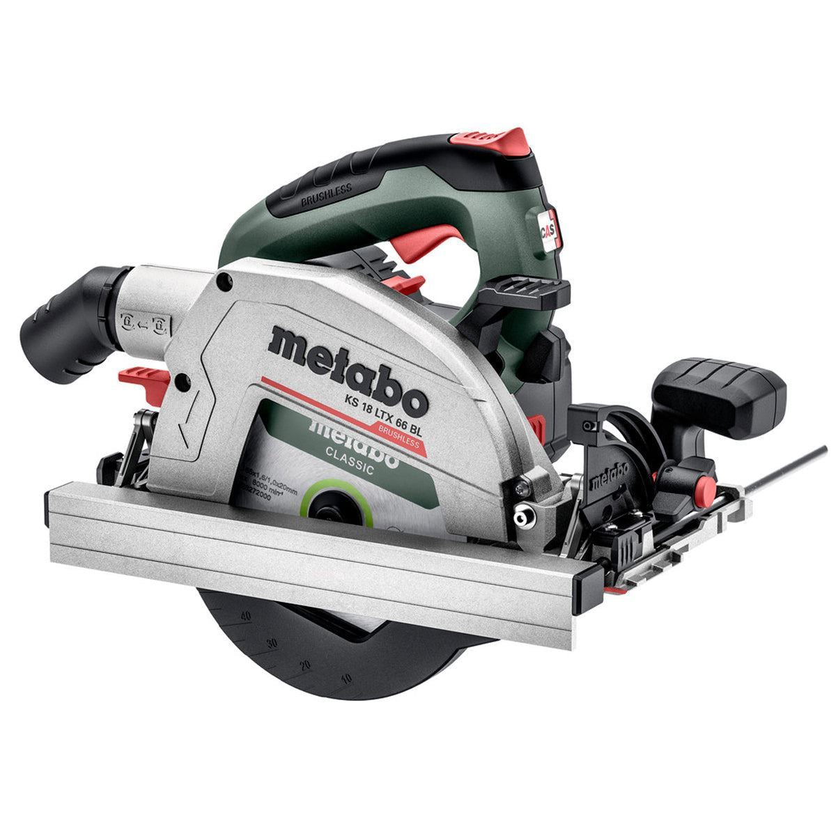 Metabo KS 18 LTX 66 BL 18V Brushless 165mm Circular Saw with 1 x 8.0Ah Battery Charger & Metabox