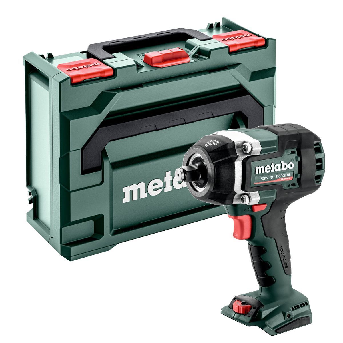 Metabo SSW 18 LTX 800 BL 18V Brushless 1/2" Impact Wrench with 1 x 8.0Ah Battery Charger & Metabox