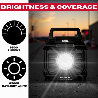 Excel 18V LED Work Light 6500 Lumens