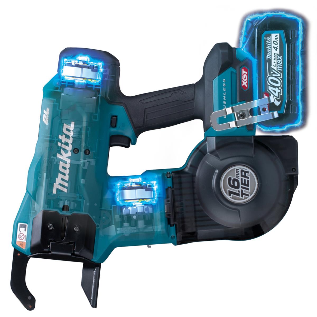 Makita TR001GZ 40V Max XGT Brushless Rebar Tying Tool With Annealed Tie Wire + Extension Handle Set With 1 x 4.0Ah Battery Charger & Case