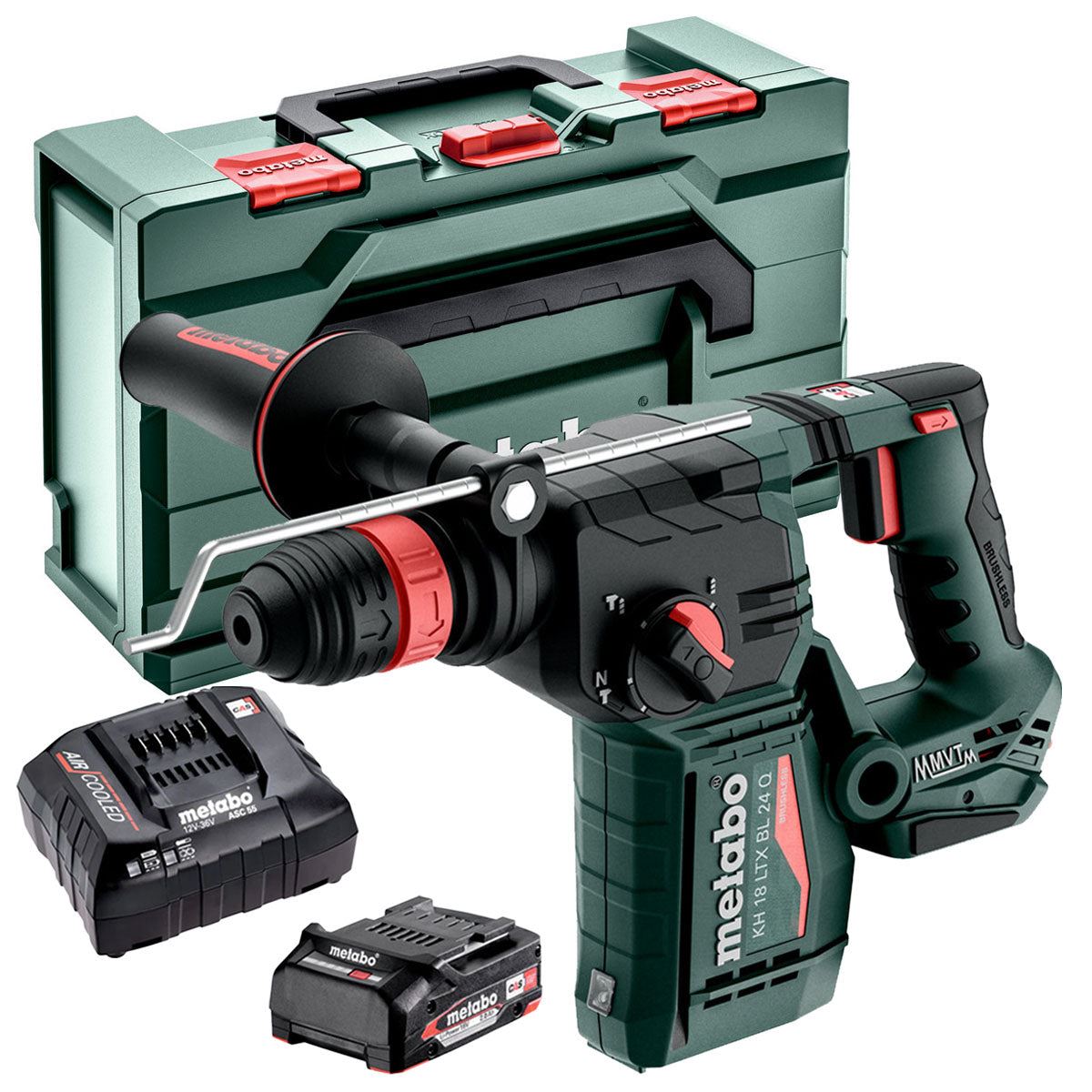 Metabo KH 18 LTX BL 24 Q 18V Brushless SDS+ Combination Hammer Drill with 1 x 2.0Ah Battery Charger & Metabox