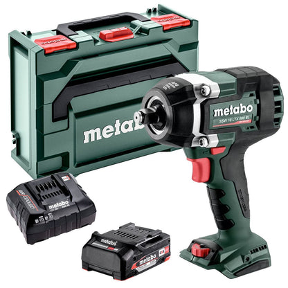 Metabo SSW 18 LTX 800 BL 18V Brushless 1/2" Impact Wrench with 1 x 2.0Ah Battery Charger & Metabox