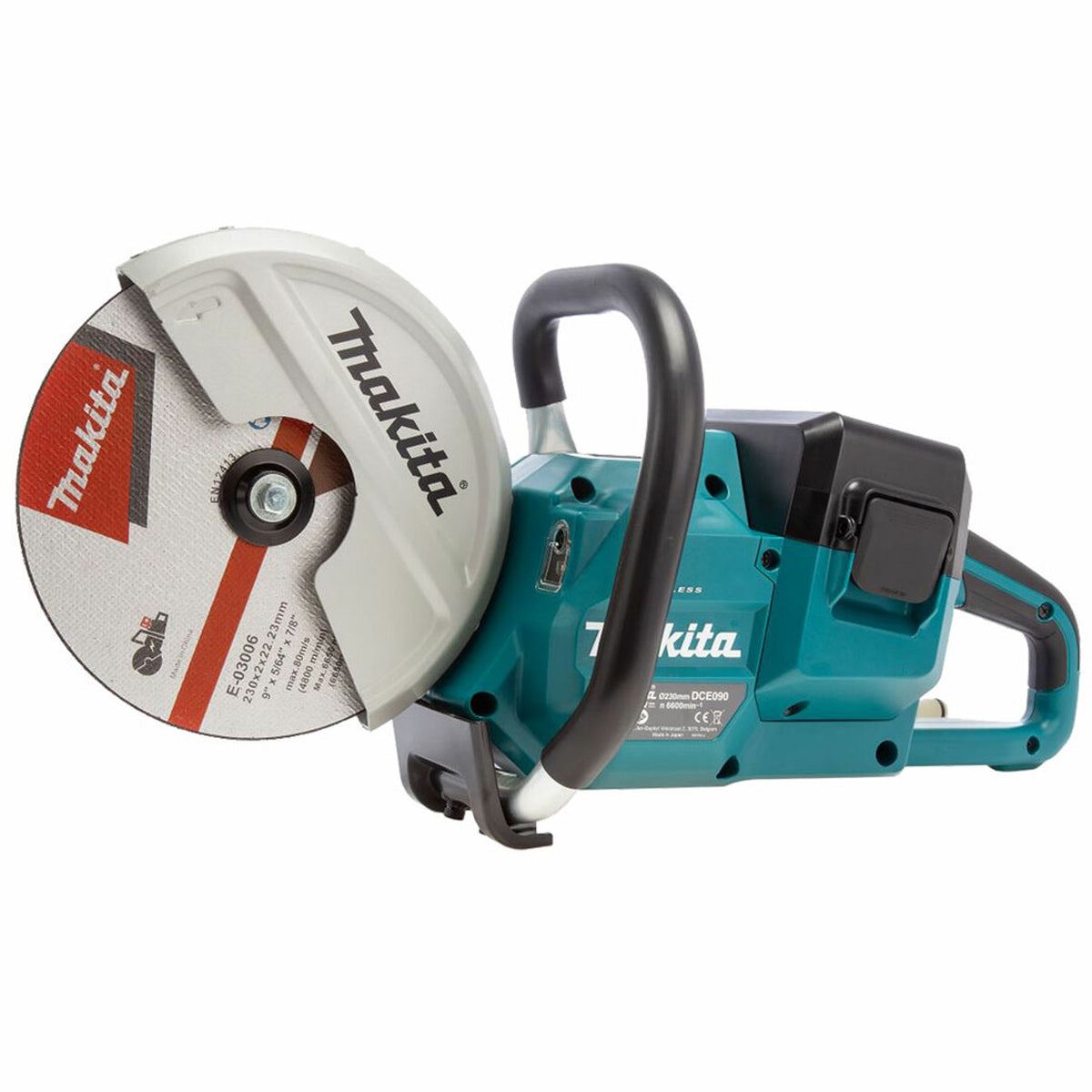 Makita DCE090ZX1 36V LXT 230mm Brushless Disc Cutter with 2 x 5.0Ah Battery & Charger