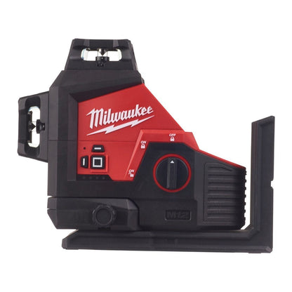 Milwaukee M123PL-0C 12V 360° 3-Plane Green Laser with 1 x 3.0Ah Battery Charger & Case