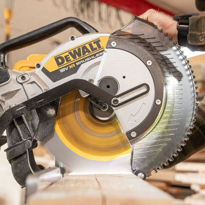 DeWalt DCS782N-XJ 18V XR Brushless Mitre Saw with 2 x 5.0Ah Battery Charger & Universal Leg stand