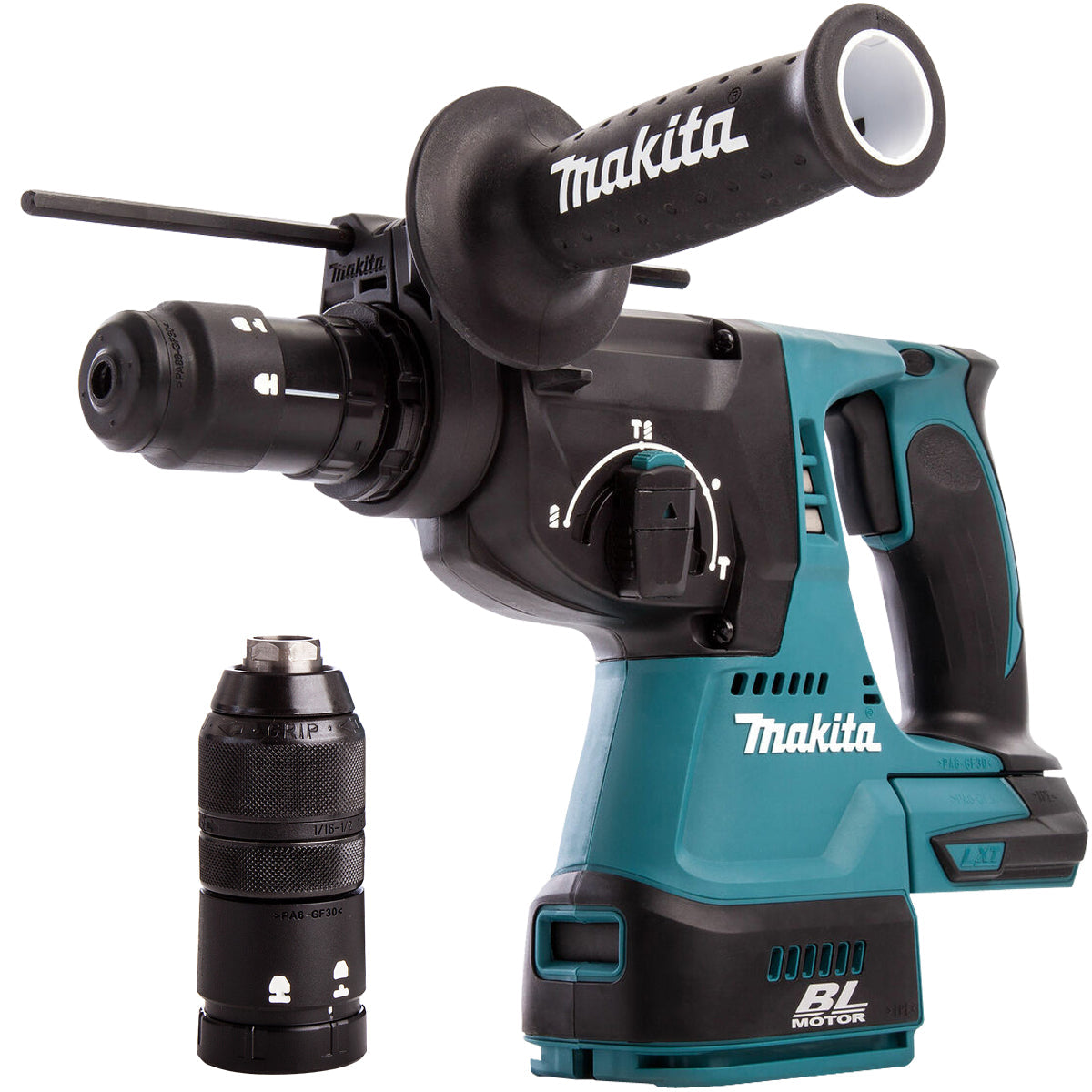 Makita DHR243Z 18V LXT Brushless 24mm SDS+ Rotary Hammer Drill With 2 x 5.0Ah Batteries, Charger In Case
