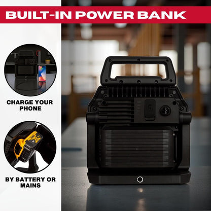 Excel 18V/240V LED Work Light 6500 Lumens with Milwaukee 1 x 3.0Ah High Output Battery & Charger