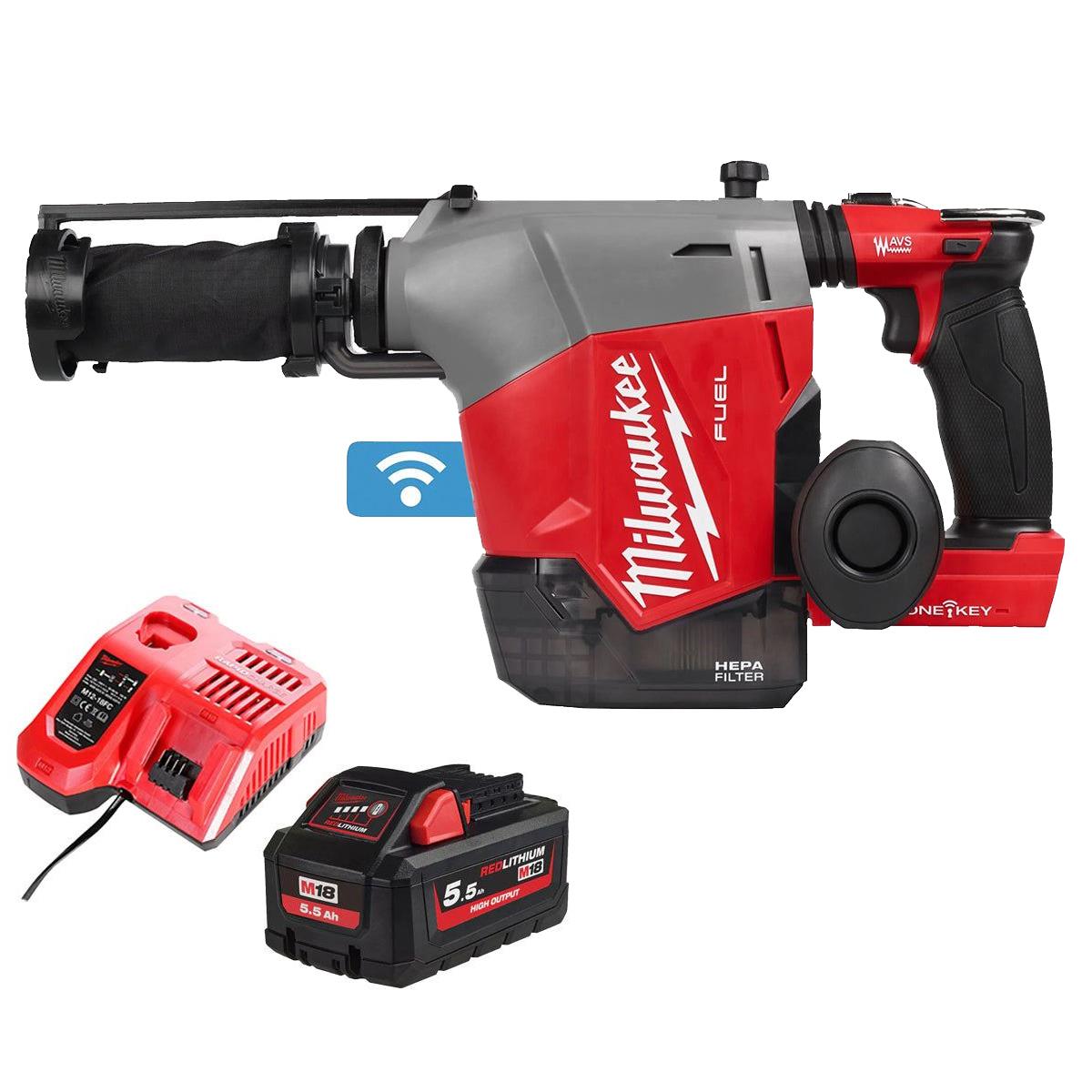 Milwaukee M18FHAFOH16-0 18V Brushless SDS+ Hammer Drill with 1 x 5.5Ah Battery & Charger