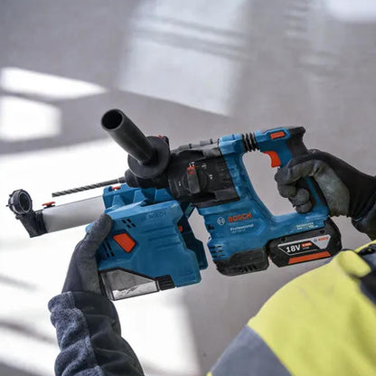 Bosch GBH 18V-22 X 18V Brushless SDS+ Rotary Hammer with GDE 18V-12 Dust Extractor Attachment