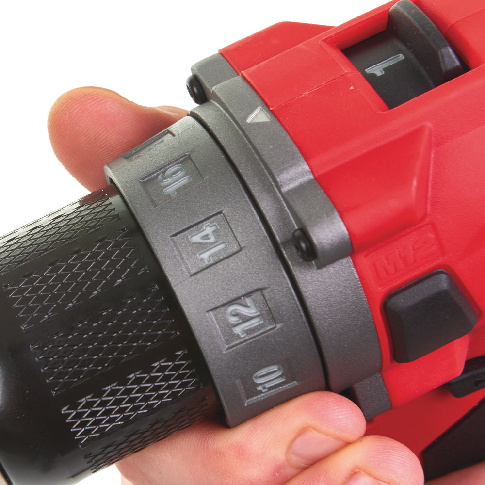 Milwaukee M12FDD-602X 12V FUEL Drill Driver with 2 x 6.0Ah Battery Charger & HD Box 4933459821