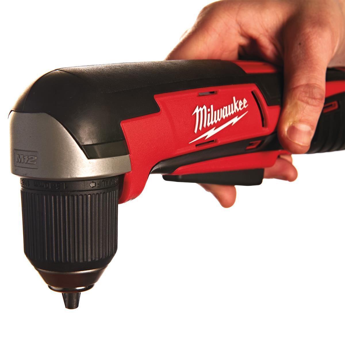 Milwaukee C12RAD-0 12V Sub Compact Right Angle Drill Body with 1 x 5.0Ah Battery & Charger