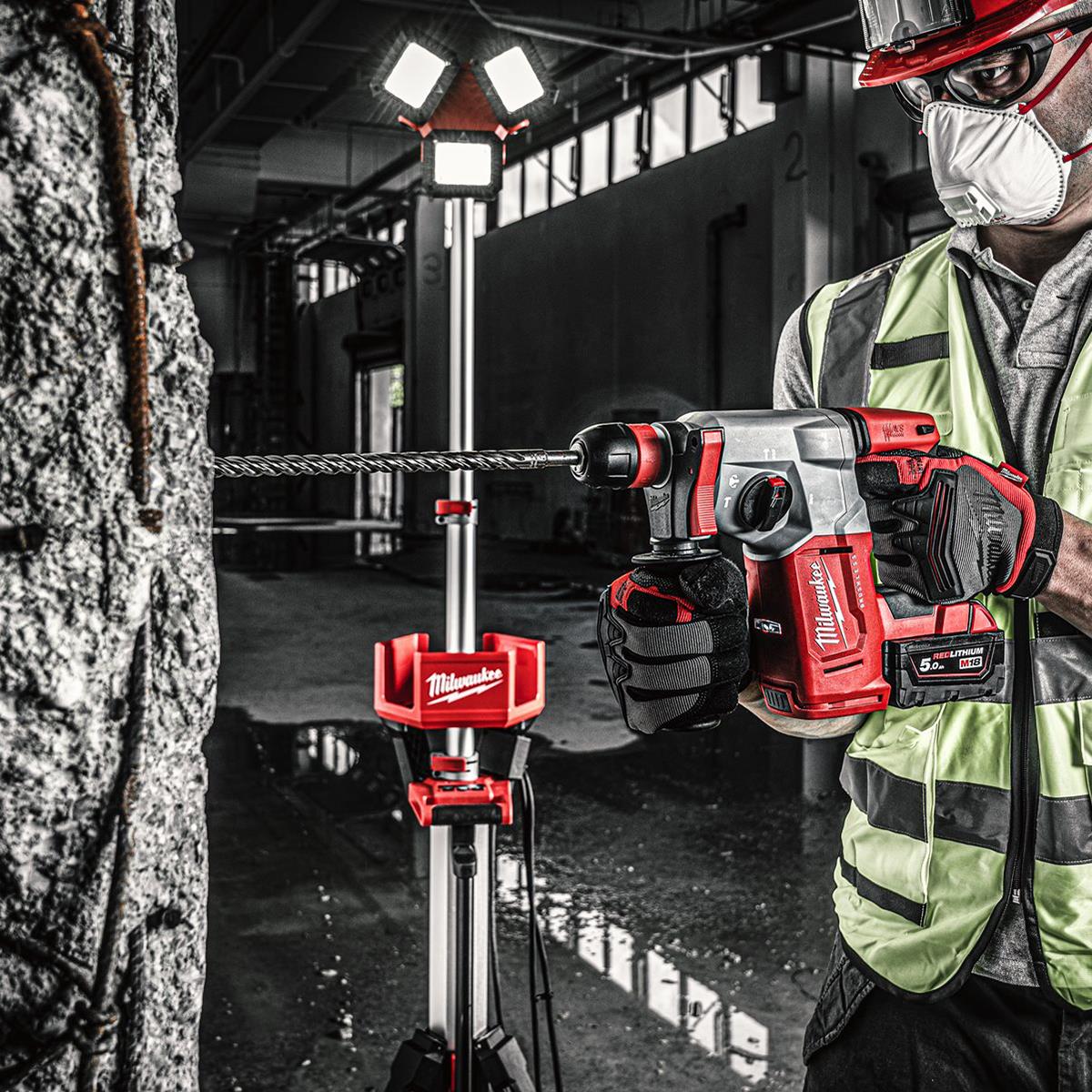 Milwaukee M18BLHX100P-502P 18V M18 Brushless 4 Mode SDS-Plus Hammer Drill With 2 x 5.0Ah Battery, Charger, Drill Bits & Case 4933499039