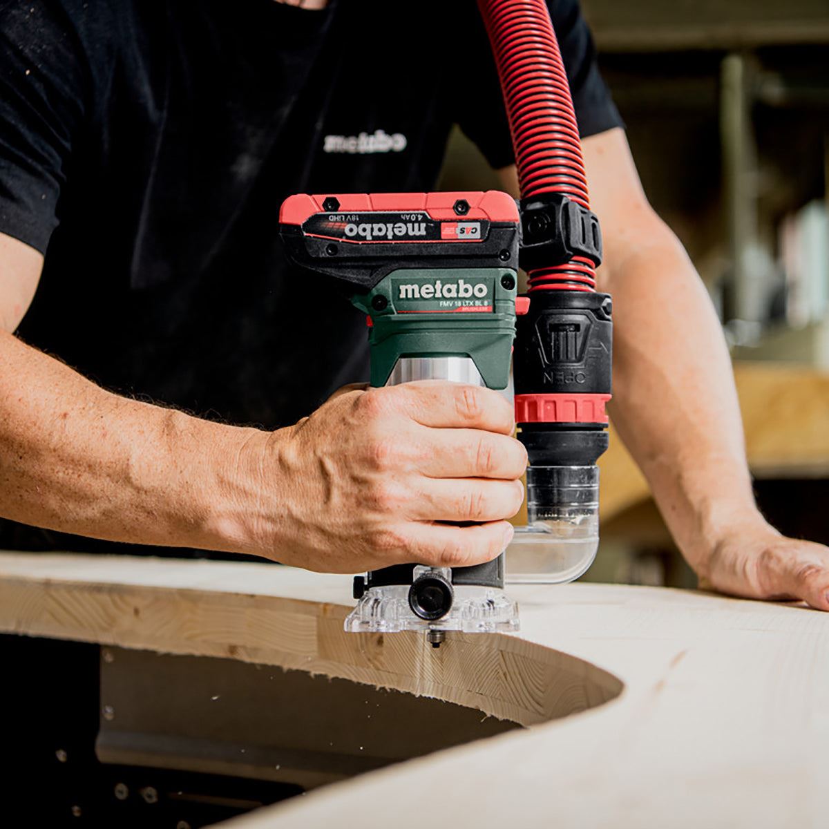 Metabo FMV 18 LTX BL 8 18V Brushless 1/4" Trim Router with 1 x 2.0Ah Battery Charger & Metabox