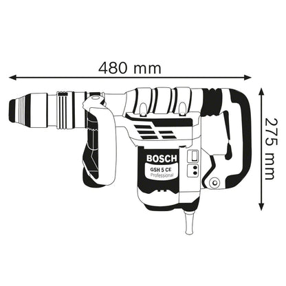 Bosch GSH 5 CE SDS Max Professional Demolition Hammer for Efficient Chiselling 110V/1150W 0611321060