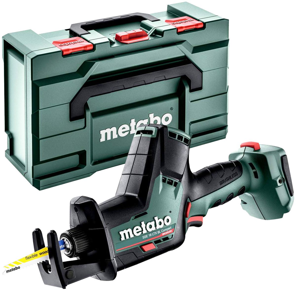 Metabo SSE 18 LTX BL Compact 18V Brushless Sabre Saw with 1 x 2.0Ah Battery Charger & Metabox