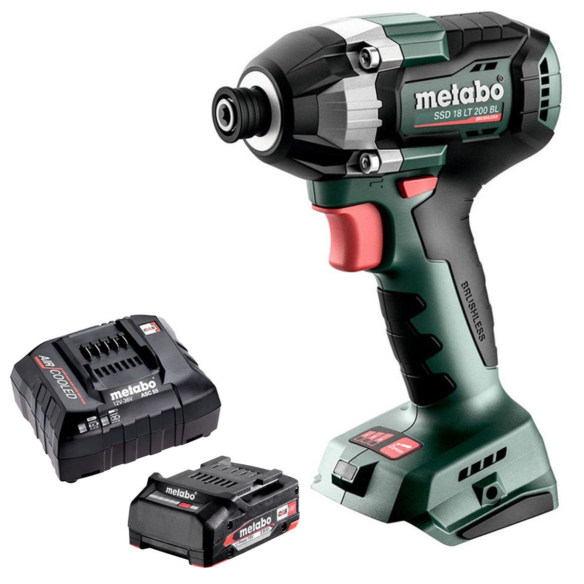 Metabo SSD 18 LT 200 BL 18V Brushless 1/4" Impact Driver with 1 x 2.0Ah Battery & Charger